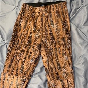 Snake skin leather pants